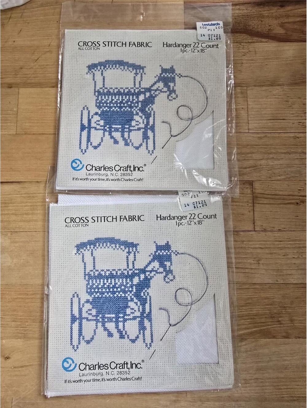 Lot of 4 Charles Craft Cross Stitch Fabric 2 Hardanger 22  & 2 Aida 18 Counts